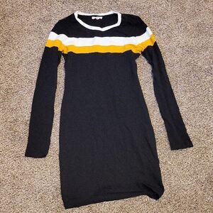 Black and Yellow Striped Women's Dress